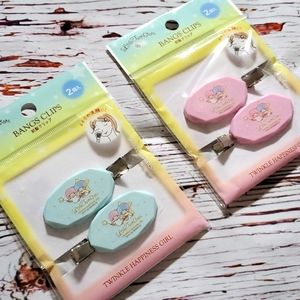 🆕️ SANRIO LITTLE TWIN STARS GIRLS HAIR CLIPS (2 PAIRS) 💙💕